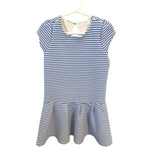 Girls‎ Blue White Striped Dress Short Sleeve Casual Party Cute